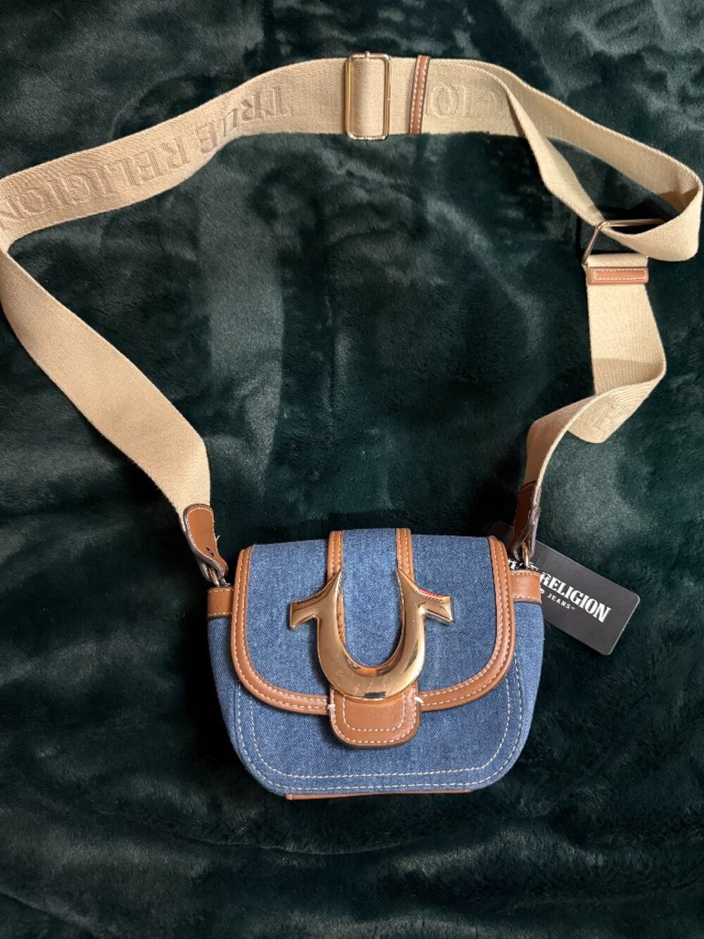 True Religion Dark Denim Mini Crossbody Bag – Brand New w/ Tags
